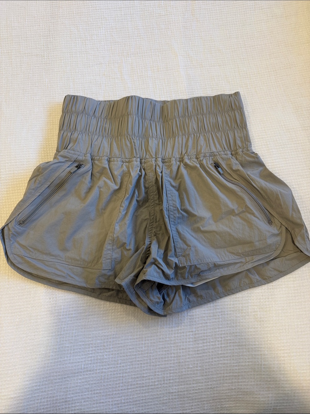 High-Waist Grey Women’s Athletic Shorts